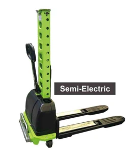 Carretilla elevadora apiladora autoelevable semieléctrica